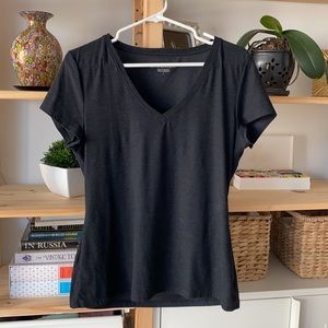 Beyond Yoga V Neck T Shirt Black Spacedye Large